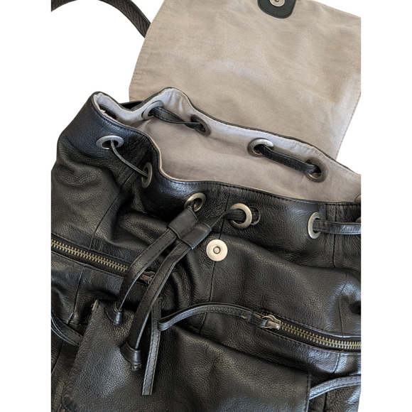 Day and Mood Hannah Black 100% Leather Backpack Utility Soft Minimal main image 4